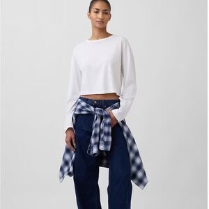 GAP High Rise Subtle Barrel Jeans - Dark Blue